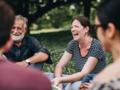 Group of people laughing